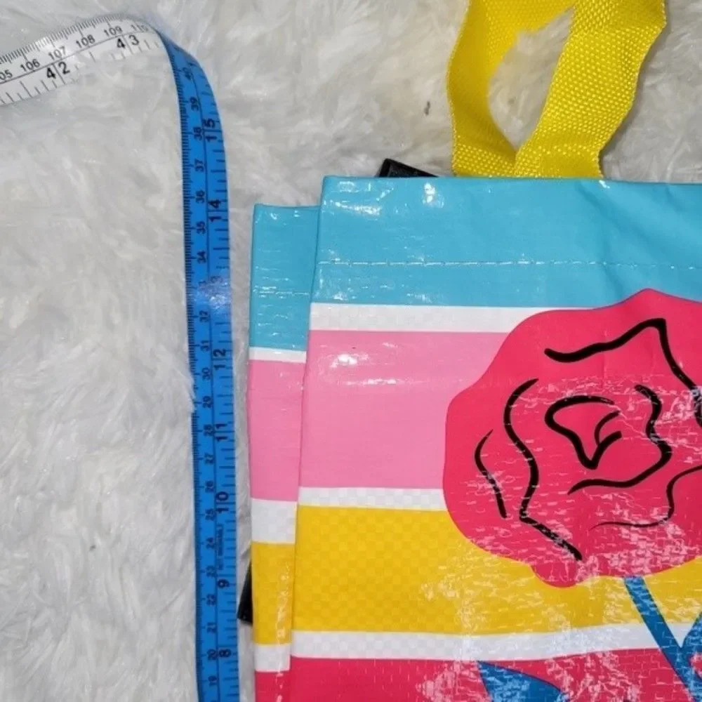 Daydreamer flowers Reusable Tote Bag strap Colorful Eco friendly open ca…